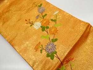 金駒刺繍菊模様刺繍名古屋帯